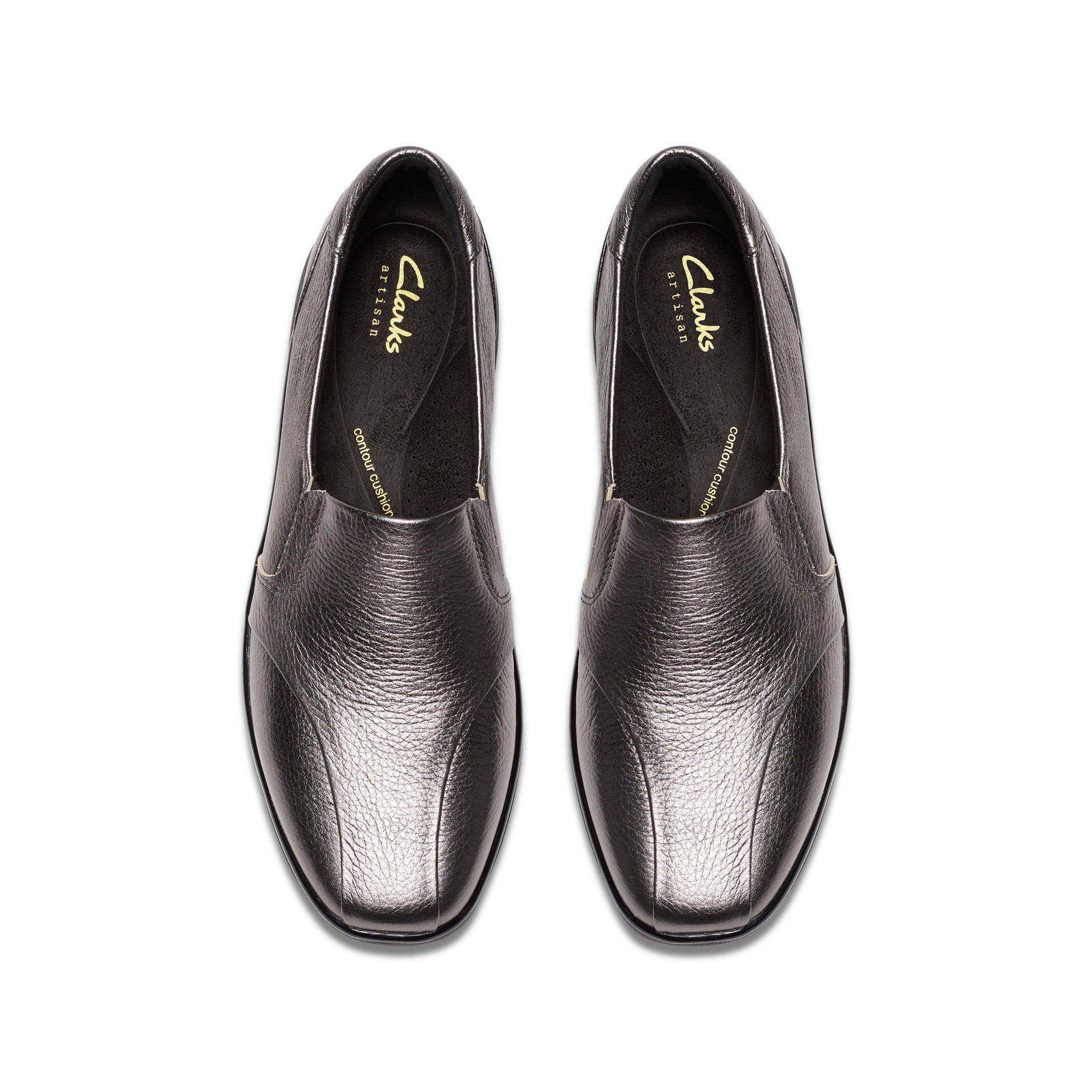 Clarks Womens Lynell Edge Grey Leather Dress Shoes