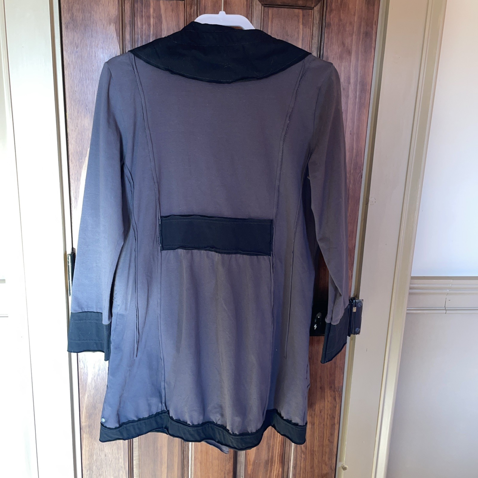Buddha knee length jacket cotton blend spandex￼medium