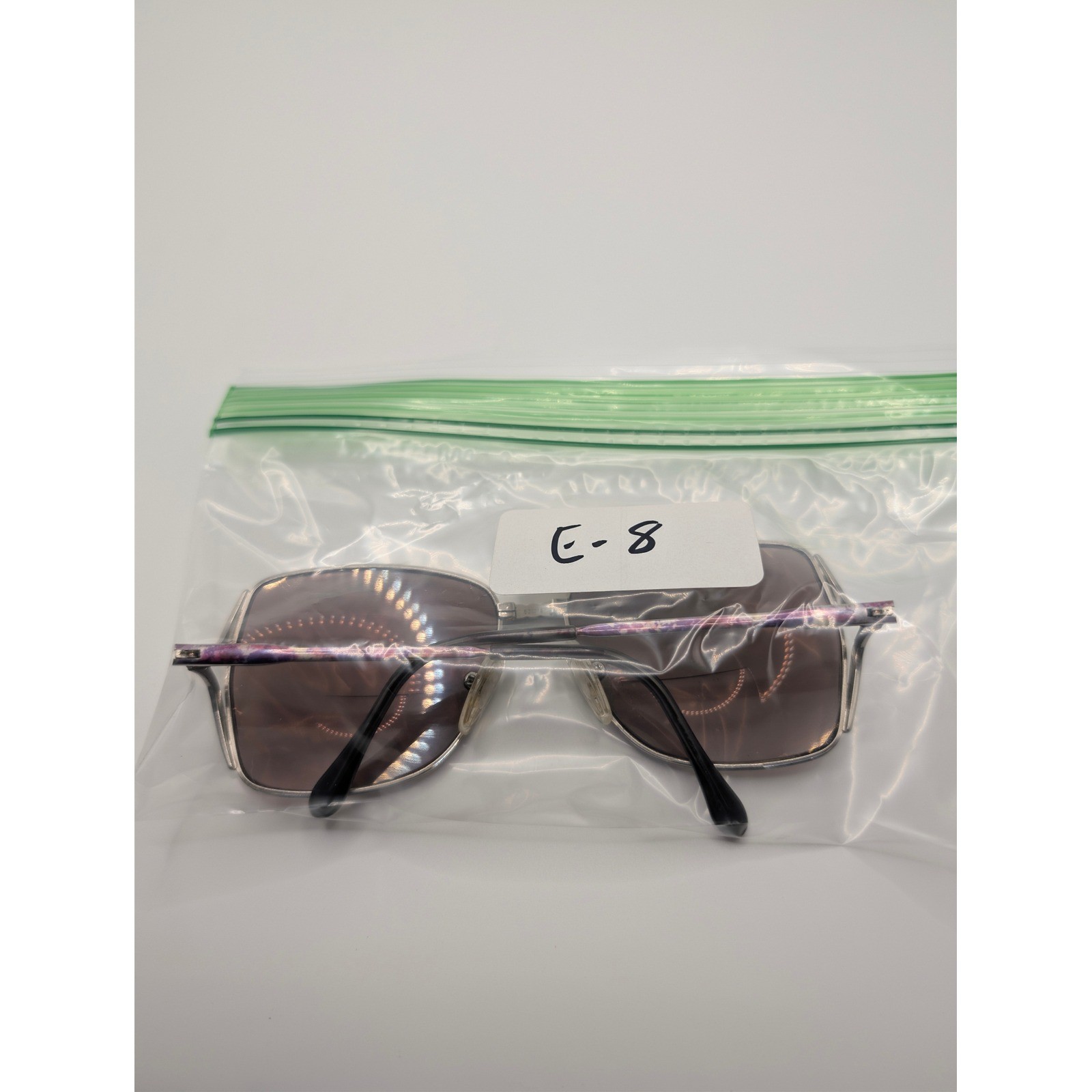 BerDel Sferoflex Abby Vintage Square Sunglasses Silver Blueburst Italy 120mm