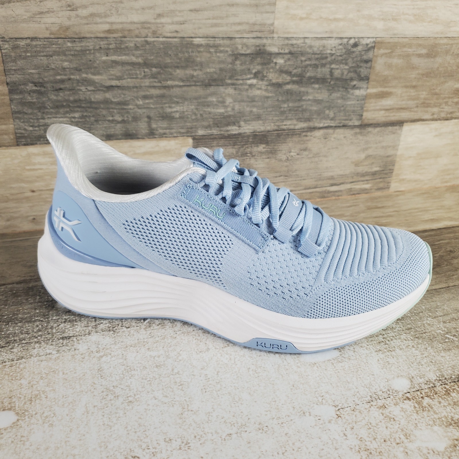 KURU Atom 2 Womens Shoes Sz 9 M Running Mist Blue Bright White Lace Up Sneaker