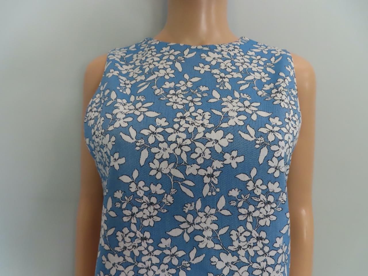 Alice+Olivia Blue Cornflower Floral Print Clyde A-Line Mini Dress Size US 12