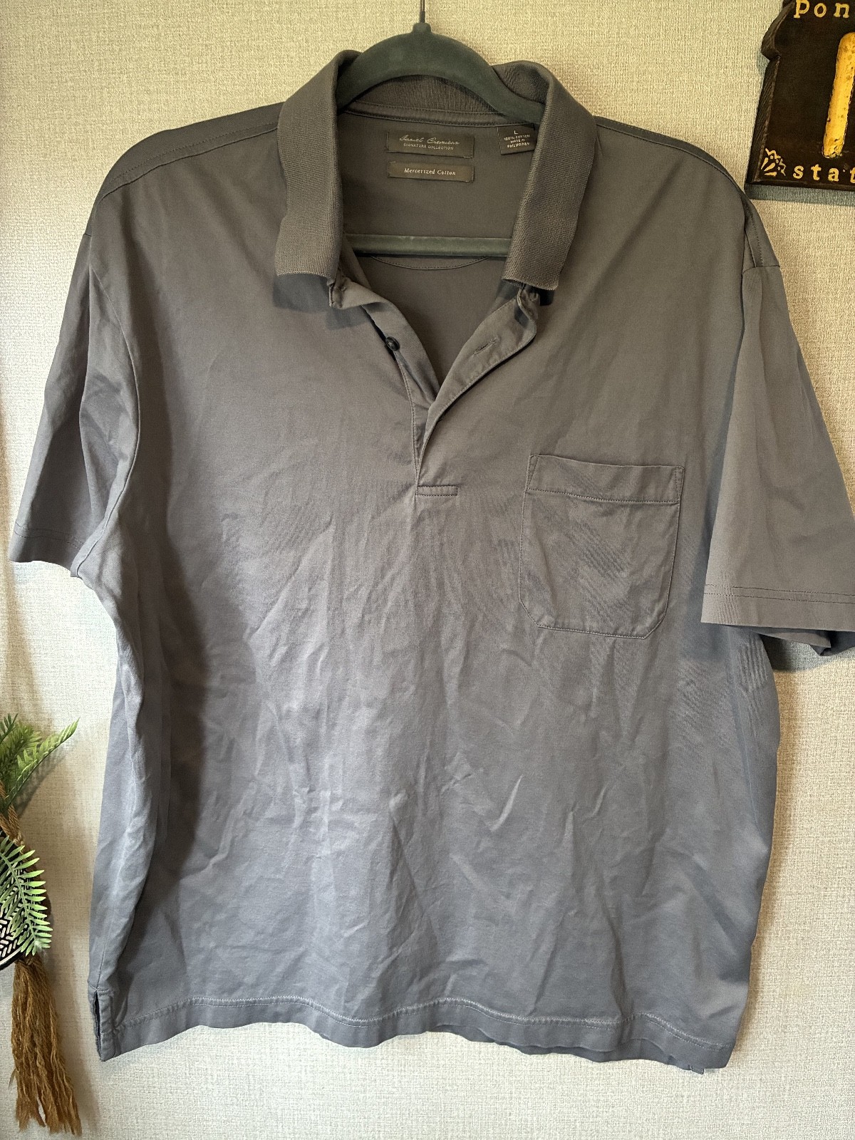 Daniel Cremieux Mens Golf Polo in Dark Gray Size L 100% Cotton