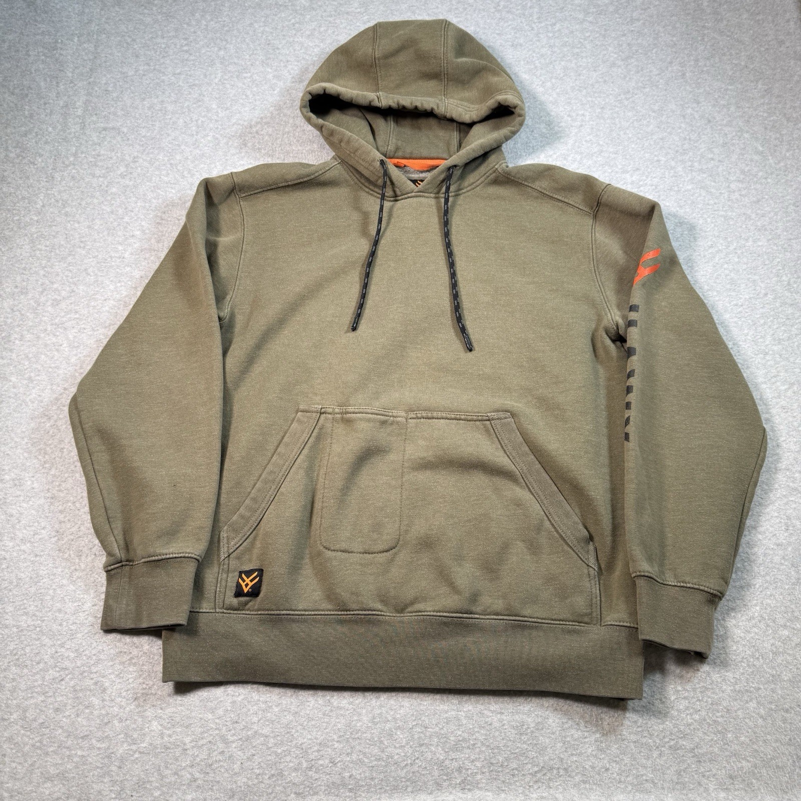 Hawx Hoodie Mens Small Green Full Zip Pockets Fleece Lining Logo Workwear