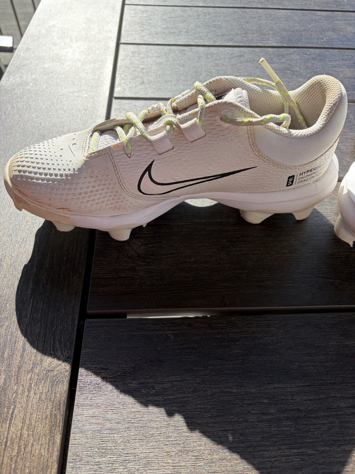 Nike Hyperdiamond 4 Softball Cleats Plastic Lace-Up Low Top White/Black
