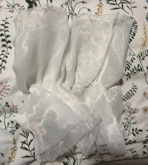 Zara White Organza Strapless Bandeau Boob Tube Crop Top Size: M Ref 0858/806/250
