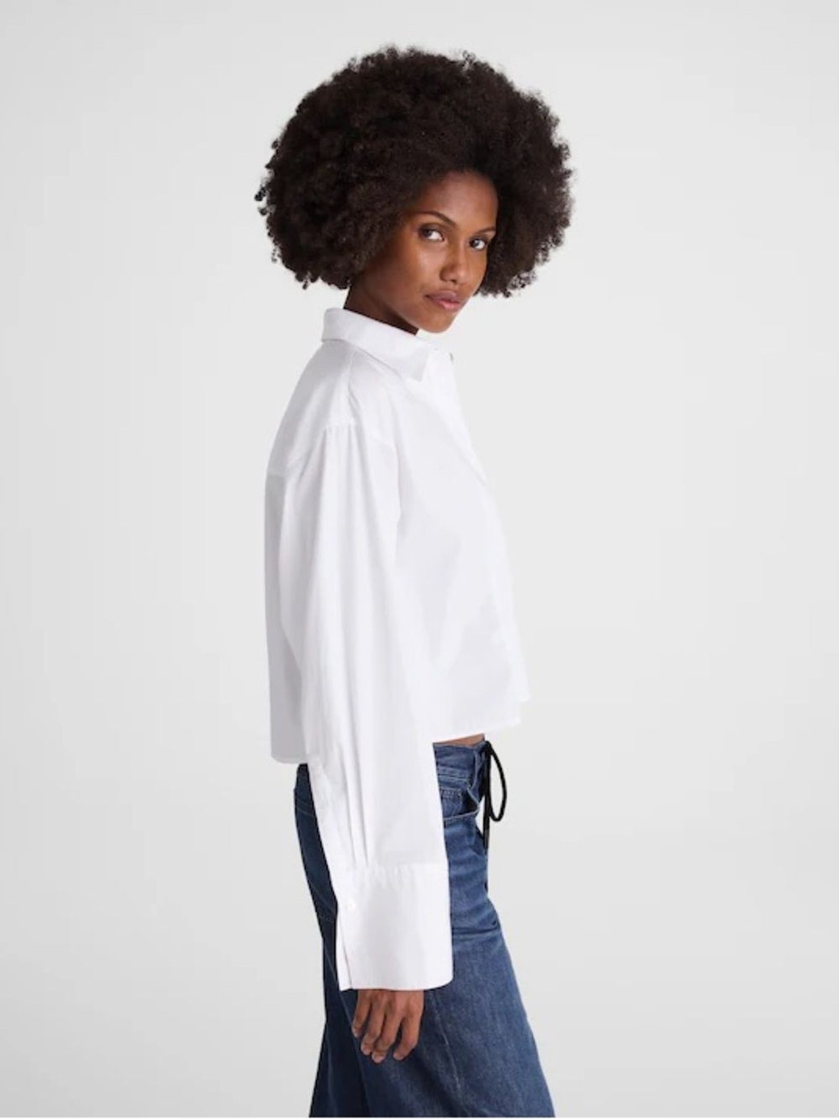 Madewell women’s Straight-Hem Tuxedo Shirt long sleeve white Size L NWT