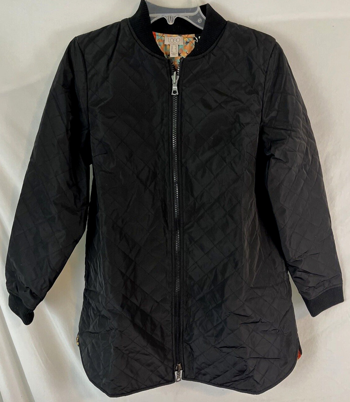 LOGO by Lori Goldstein Reversible Quilted Zip Front Jacket Womens XS A370305