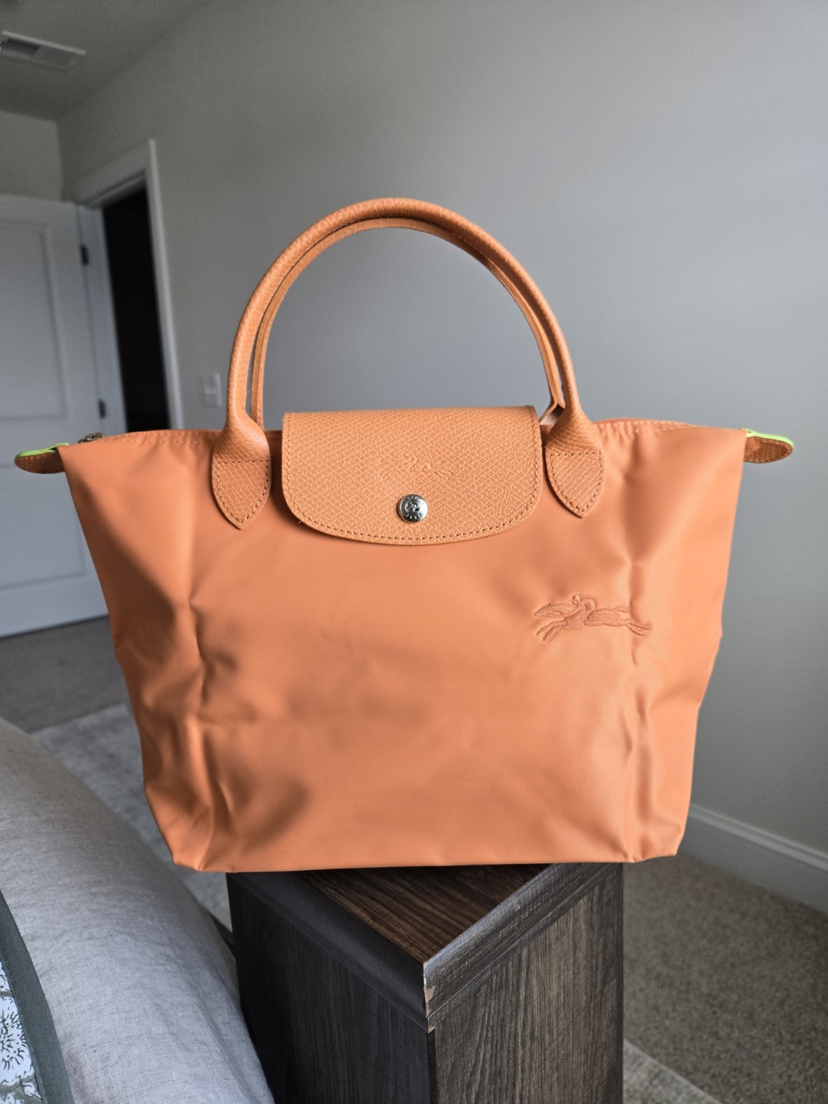 Longchamp Small Le Pliage Top Handle Tote Bag – Orange