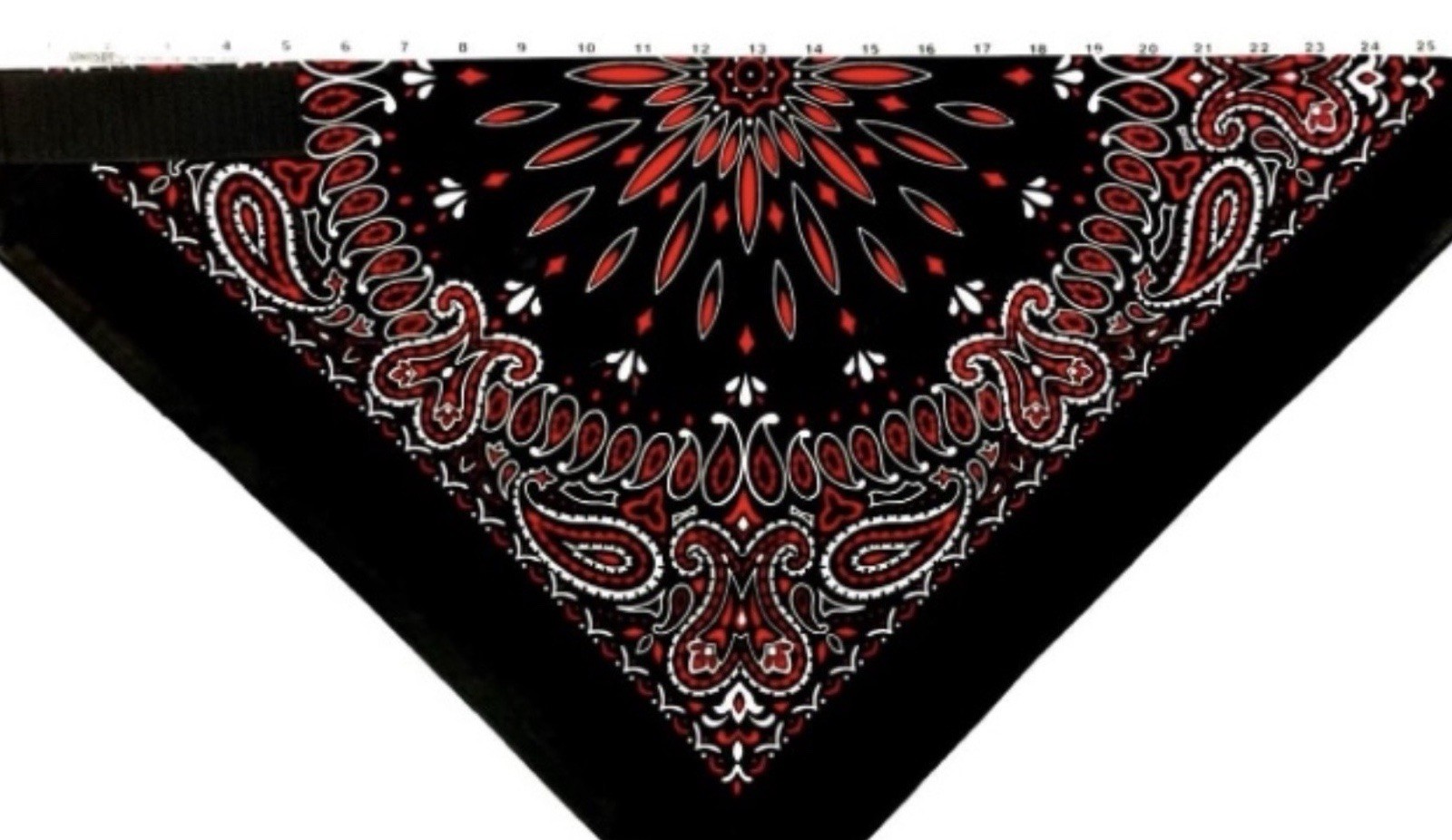 🔥VELCRO®Brand ADJUSTABLE BLACK-RED-WHITE WESTERN PAISLEY BIKER NECK BANDANA🔥