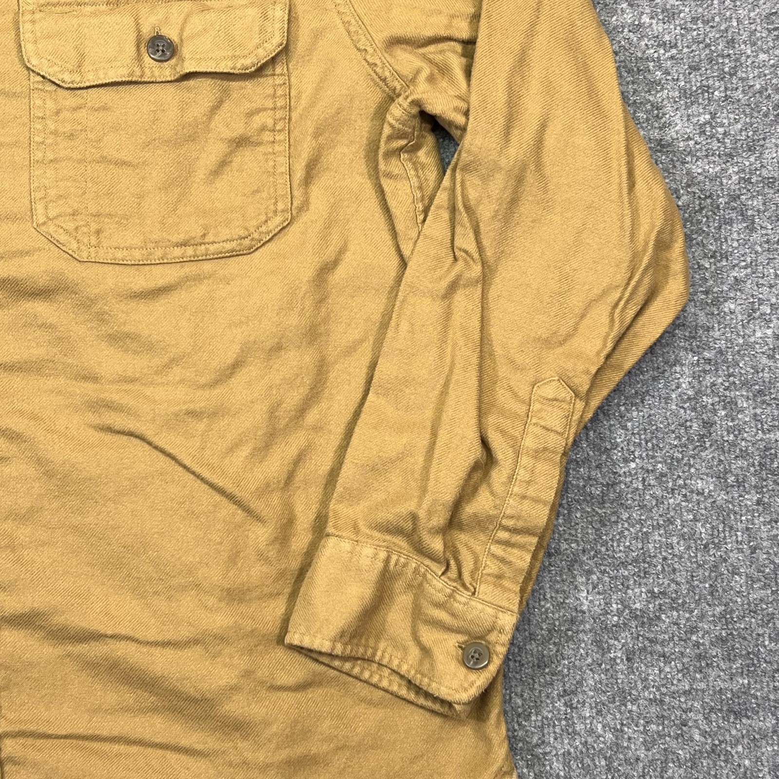 Pendleton Shirt Mens XL Beige Solid Twill Button Front Long Sleeve Casual