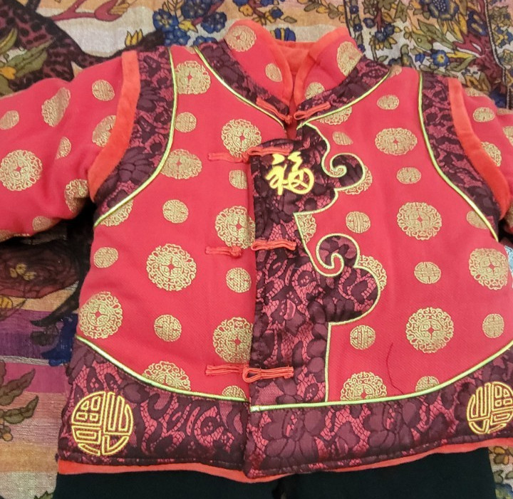 NWT traditional Chinese New Year Tang suit Child Quilted Jacket Pants Bobcat