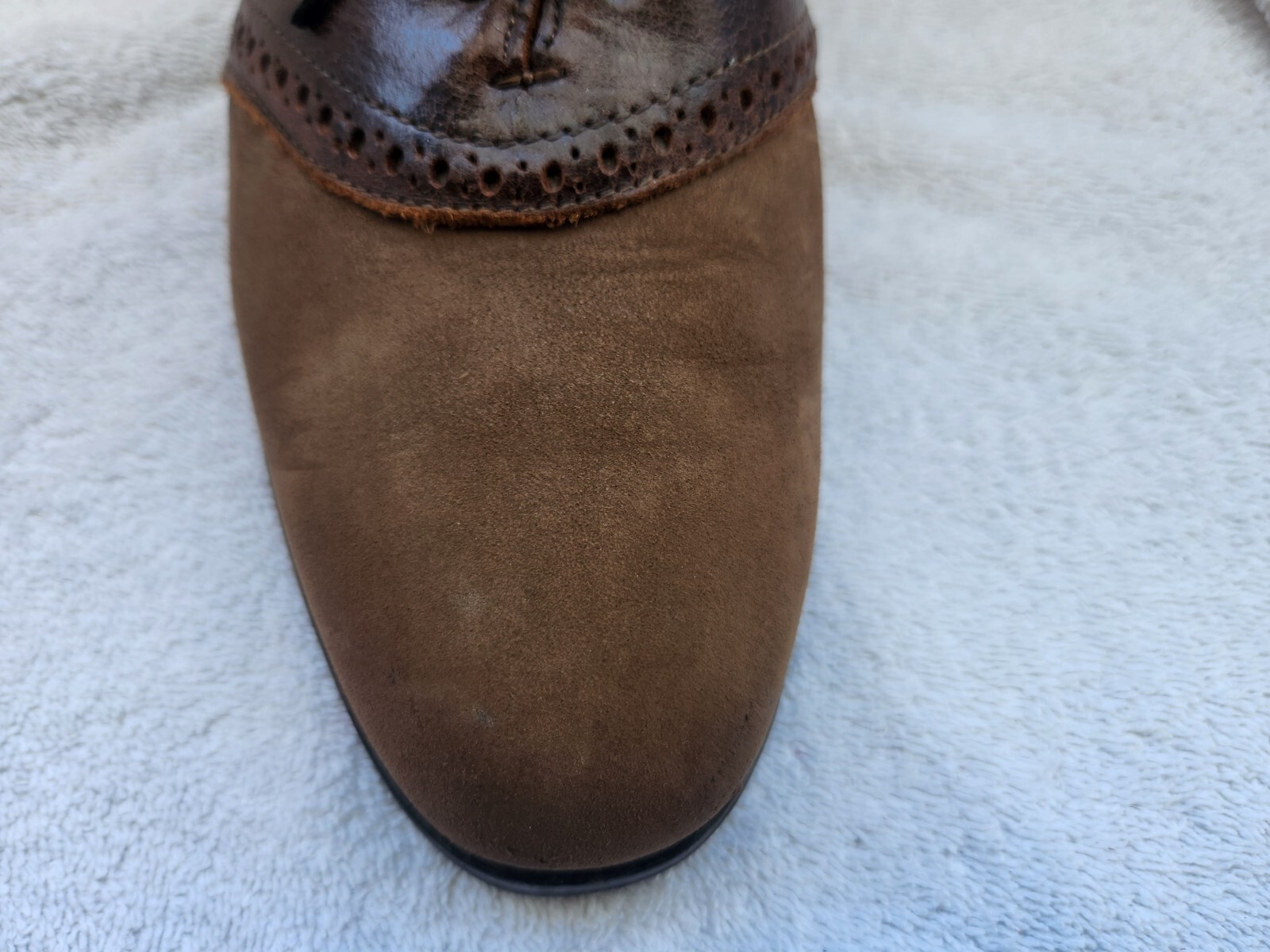 Allen Edmonds Two Tone Size 10 D Brown/Dark Brown Suede Dress Shoes 01350 Men