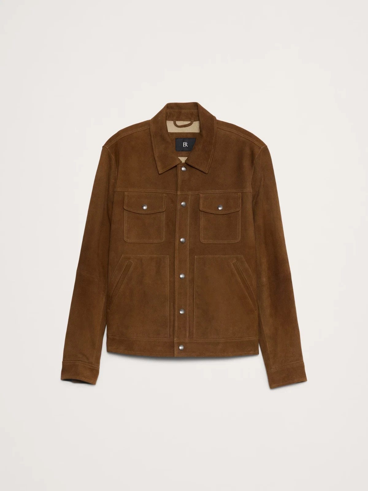 Mens Brown Leather Trucker Jacket Pure Suede Custom Made Size S M L XL 2XL 3XL
