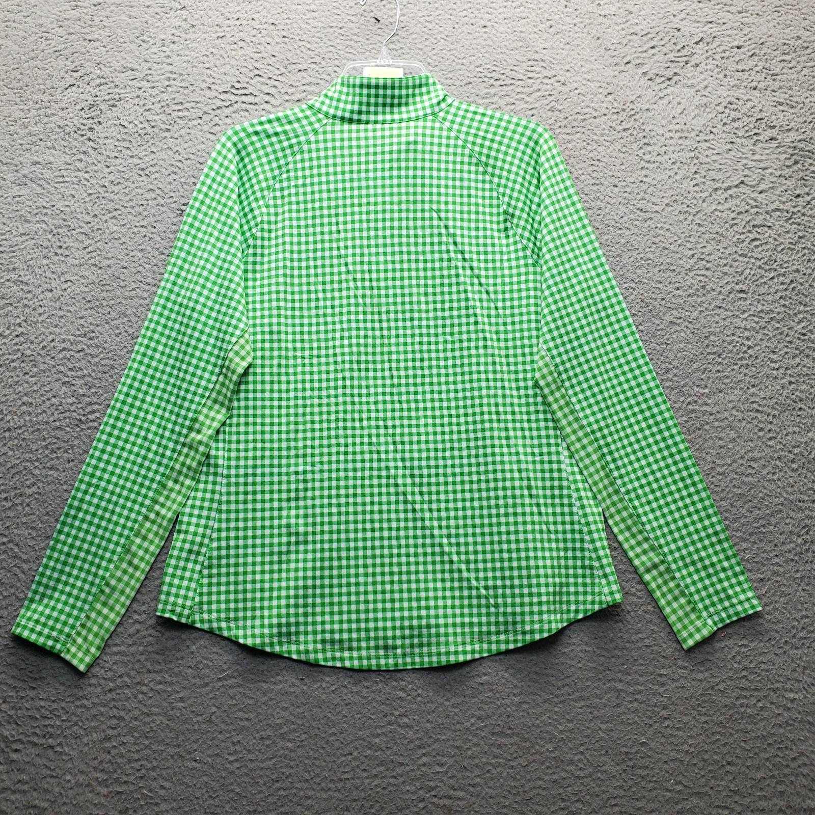 Walter Hagen Performance 11 1/4 Zip Pullover Women L Multi Plaid Stretch UPF 50+