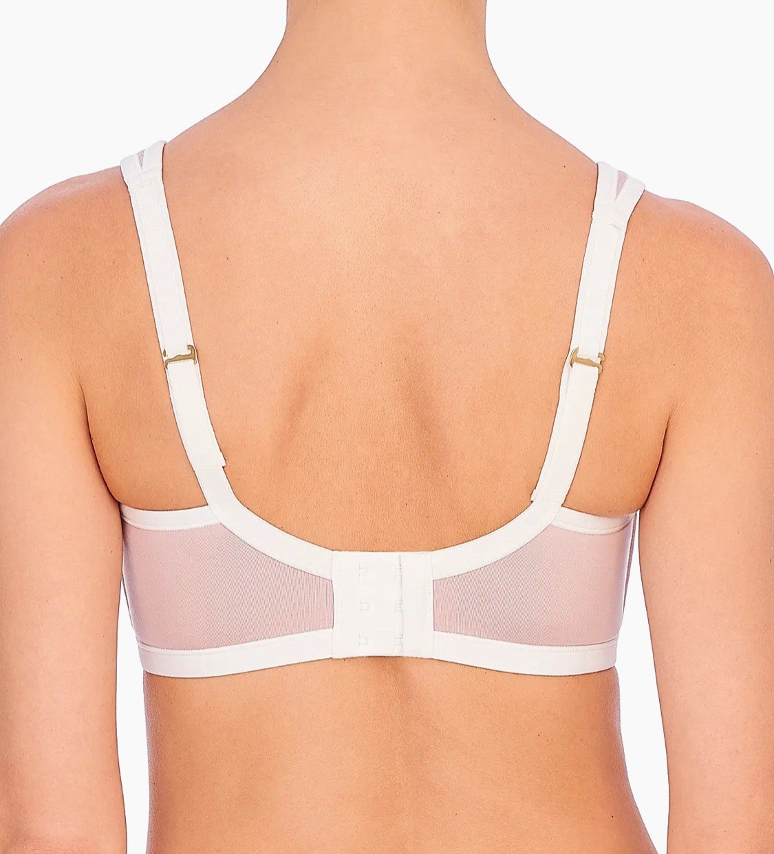 Natori 731050 Yogi Sports Bra Convertible Underwire Sz 32DD Mocha/Ivory