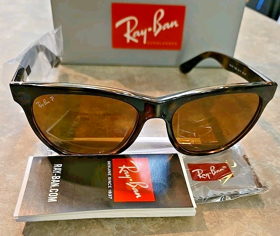 🔥 RAY-BAN WAYFARER RB4184 710/83 LIGHT HAVANA BROWN POLARIZED SUNGLASSES 54MM