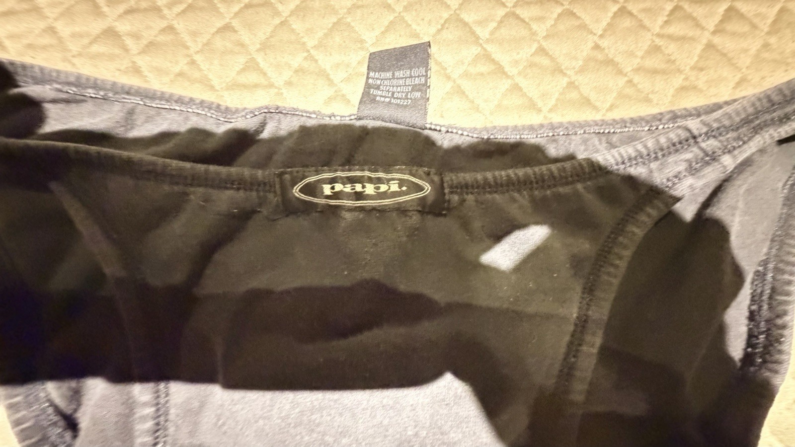 Papi Men’s Bikini Brief Underwear Black Size Medium Cotton Stretch Low Rise