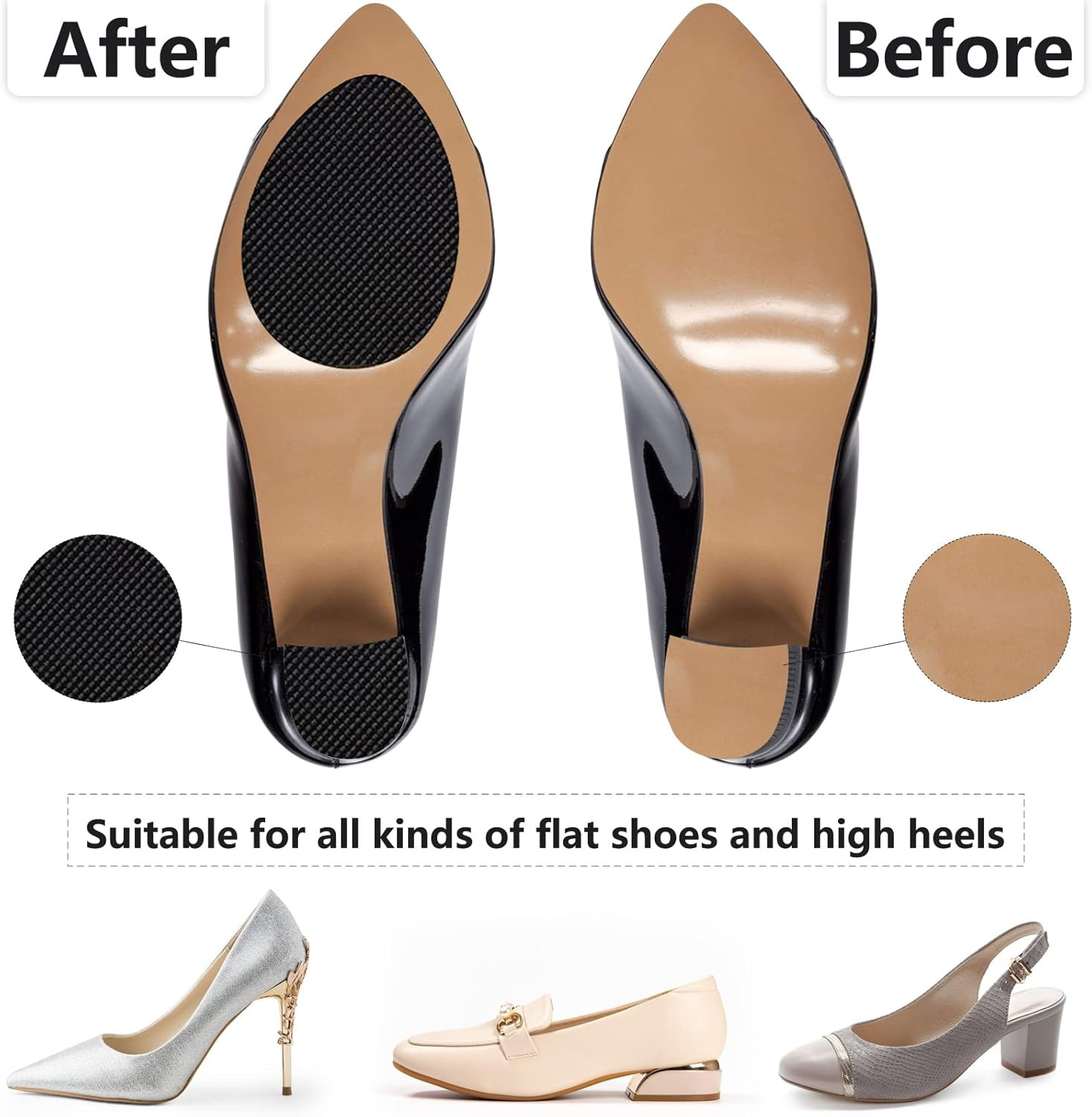 24Pcs Non-Skid Shoe Pads, Anti-Slip Shoe Grips for High Heels, Self-Adhesive …