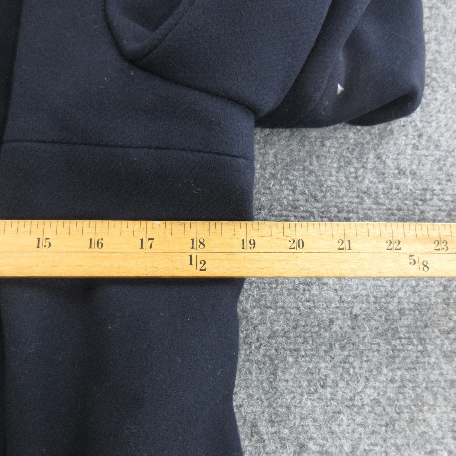 Babaton Coat Womens Large Blue Wool Hooded Toggle Front Lined Pockets Mid Length