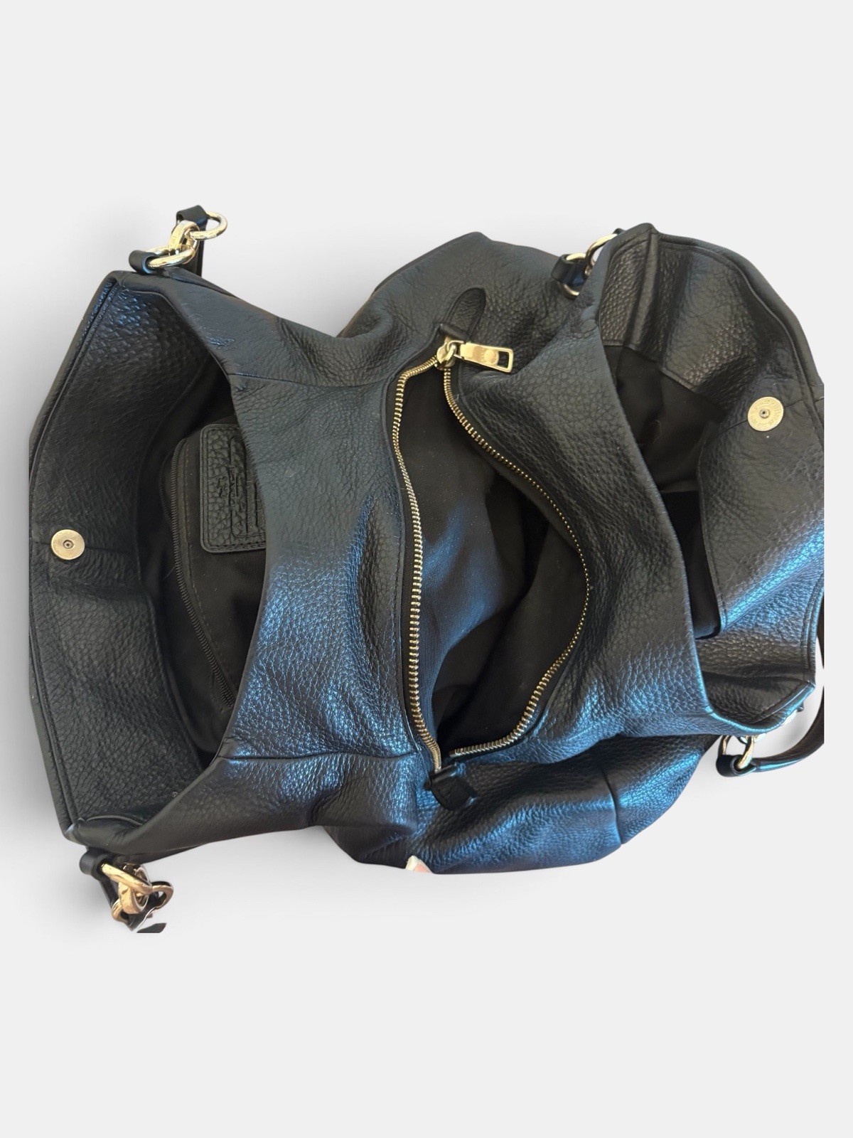 Coach Madison Phoebe Black Pebbled Leather 3 Compartments Shoulder Bag