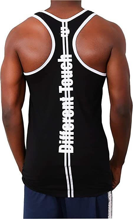Men’s Racer Y-Back Cotton Spandex Gym Muscle Sleeveless Extra Slim Tank Top