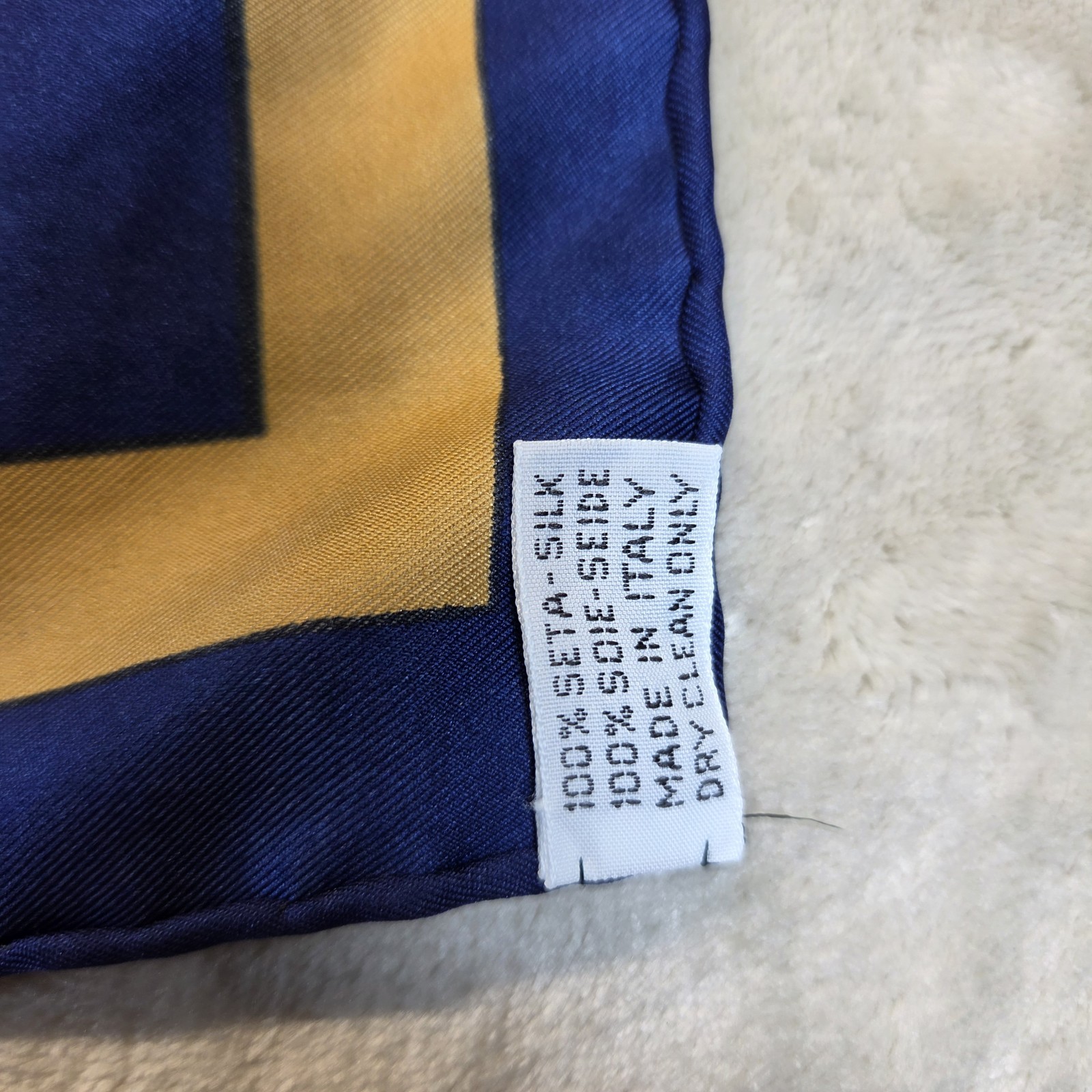 RARE HERMES Silk Scarf are 90 Brise De Charme Blue Vintage Luxury