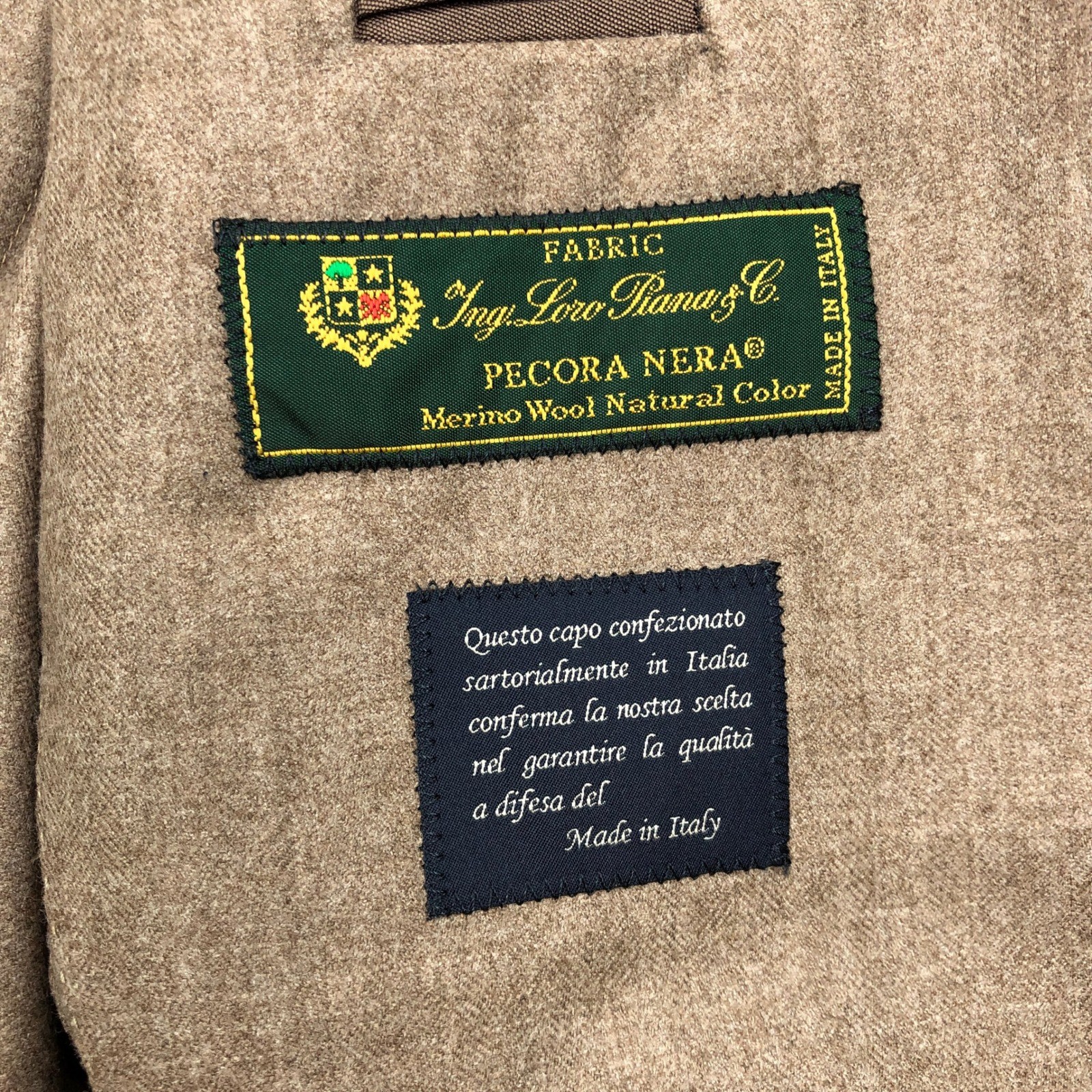 Pini Parma Loro Piana Pecora Nera Wool Blazer Taupe Italy Sz 48 US Unstructured