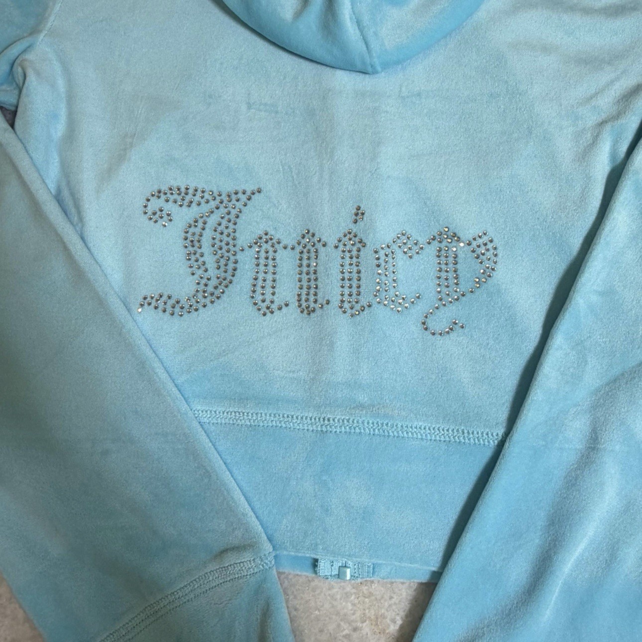 Juicy Couture y2k Crystal velour rhinestone bling tracksuit size Large