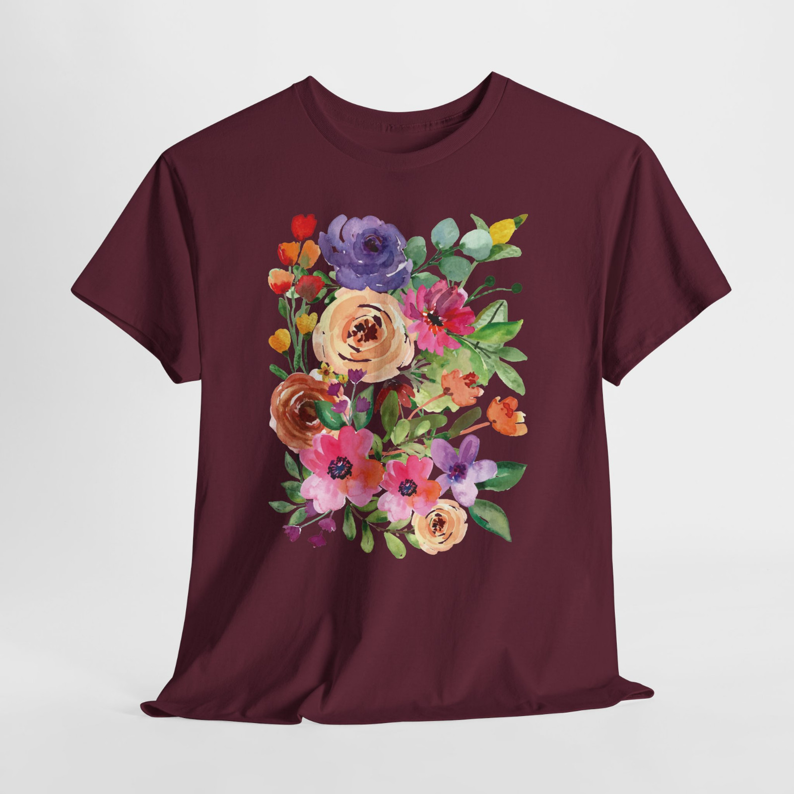 Rose Floral Bouquet Beautiful Pink Graphic T Shirt Tee Top S-XL Plus 2X 3X 4X 5X