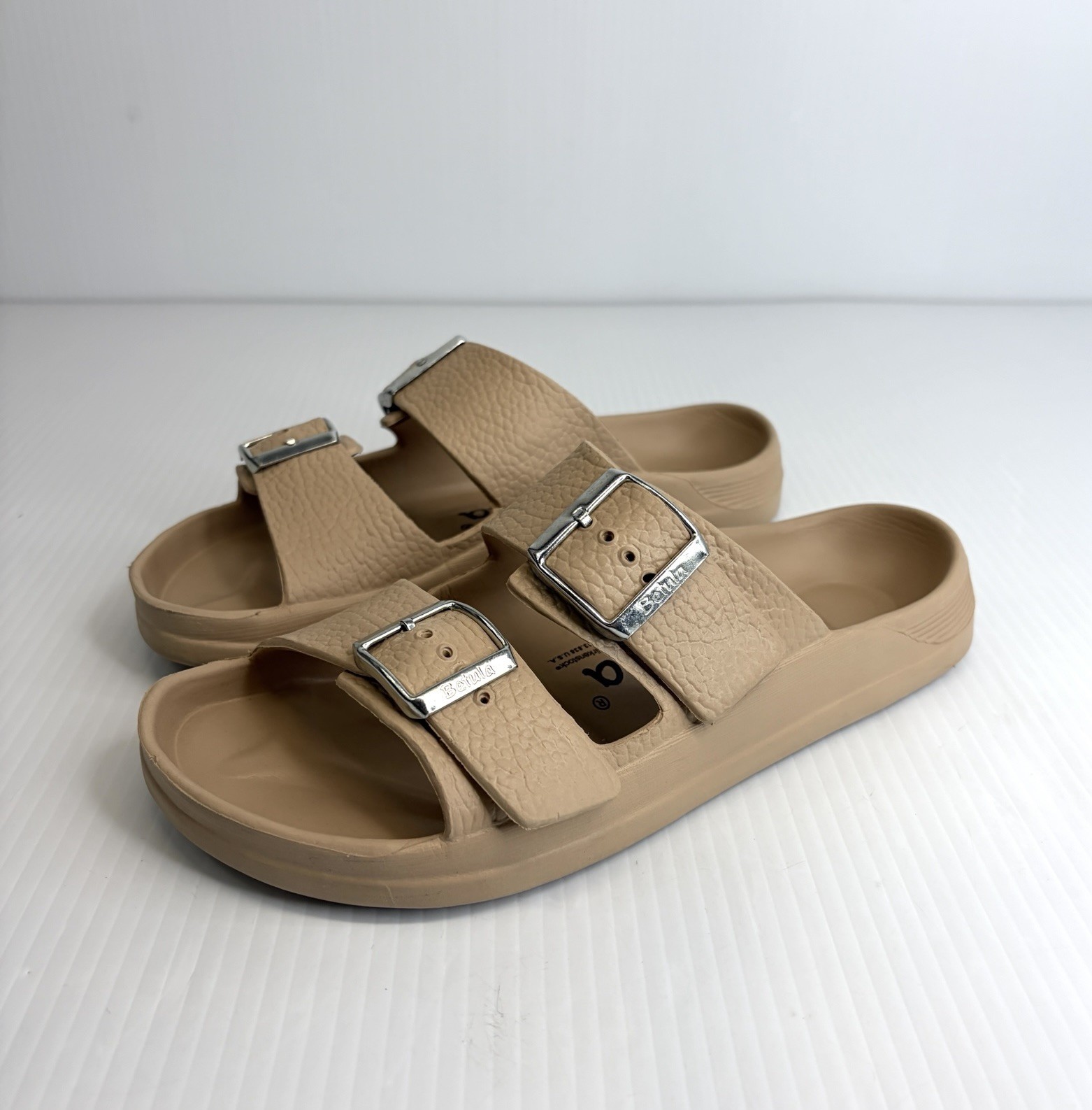 Betula By Birkenstock EVA Arizona Slides Rubber Sandals Women’s Sz 6 Beige Tan
