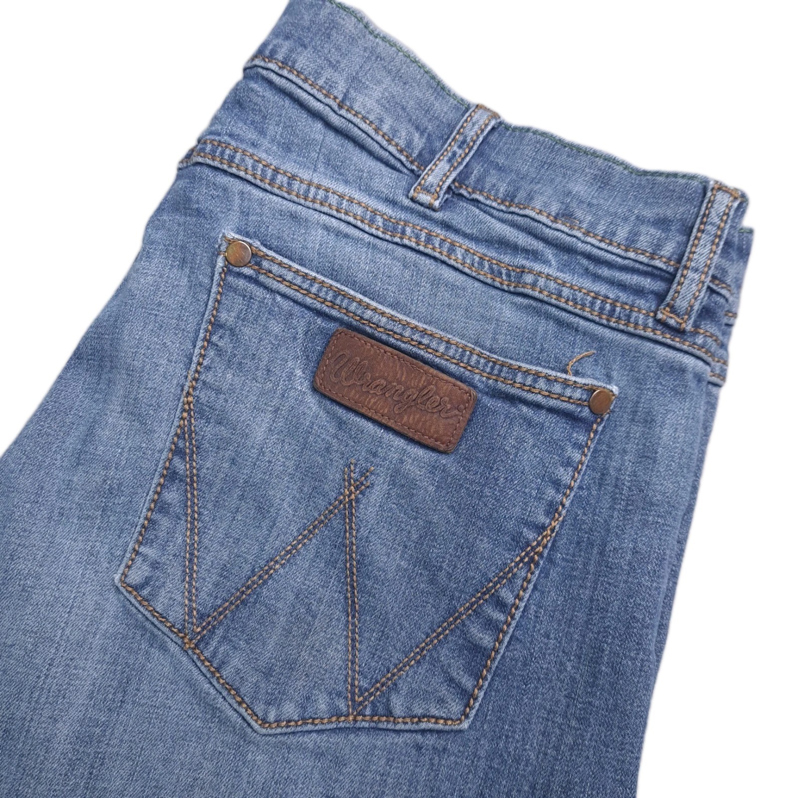 Wrangler Retro Men’s Size 36×32 Slim Straight Stretch Denim Blue Jeans Cowboy