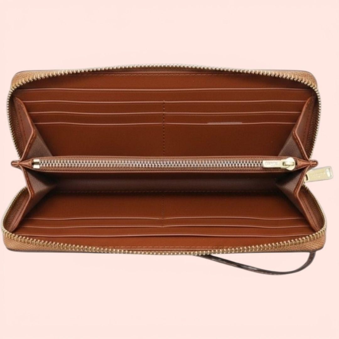 New and Coach Long Wallet Snoopy Brown Leather Ladies Men s Free Shipping