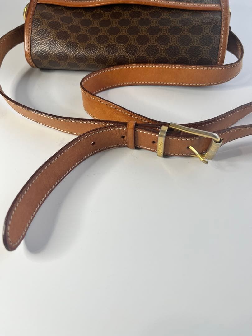 CELINE Vintage Leather Shoulder Bag M92 Black Women’s Crossbody Bag