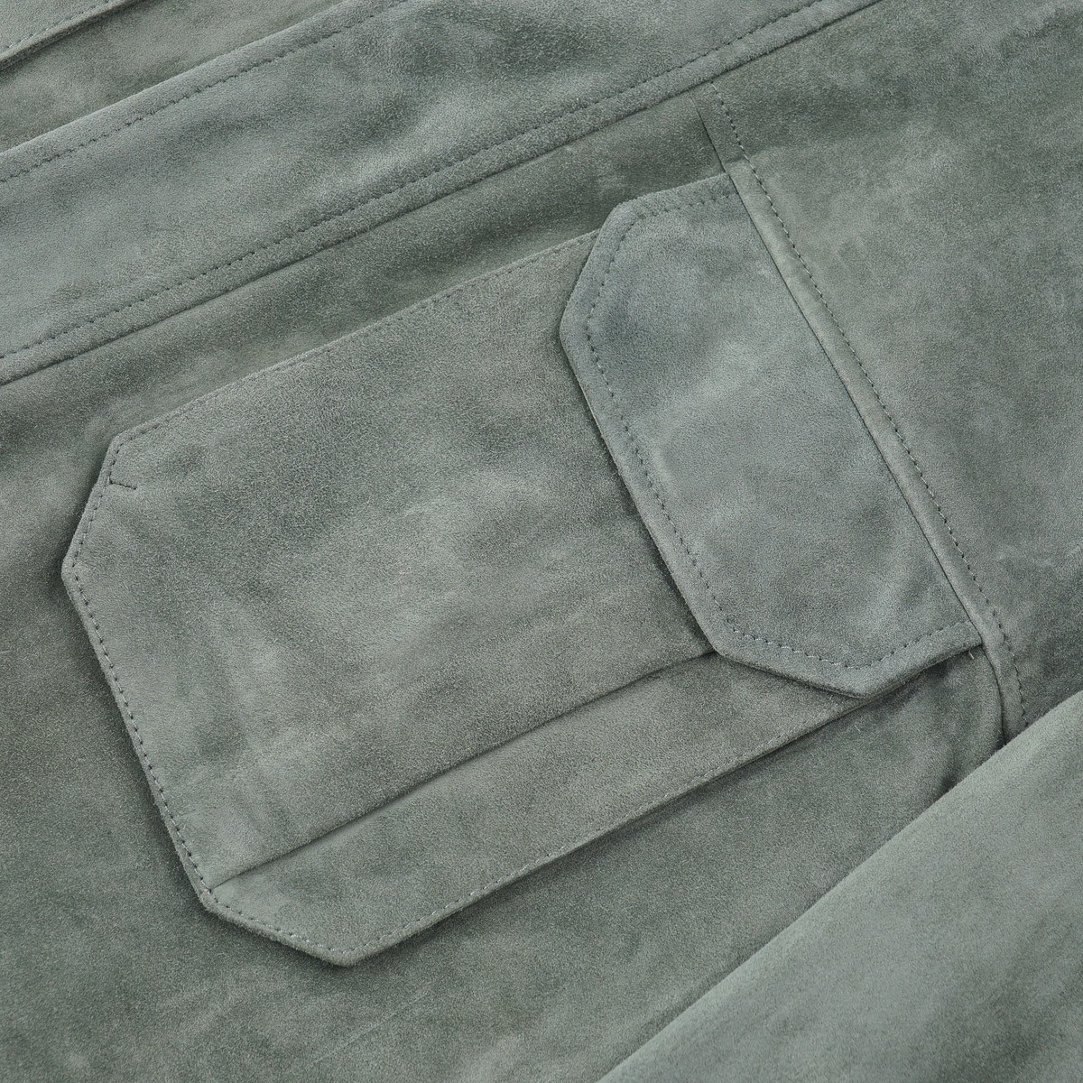 Brett Johnson Green Soft Calf Suede Leather ‘Lugano’ Field Jacket XL (Eu 54) NWT