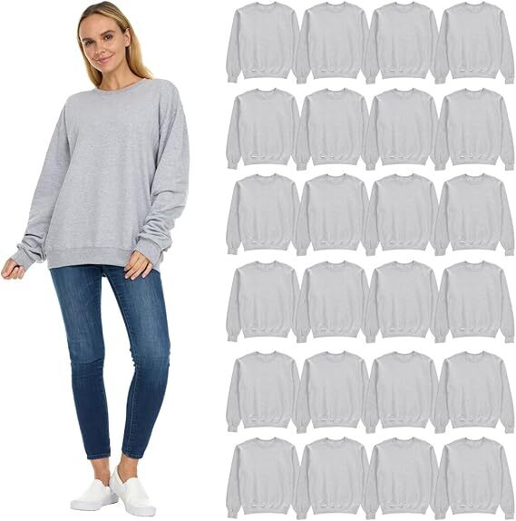 BILLIONHATS Bulk Wholesale Womens Oversized Crew Neck Sweatshirts for Charities