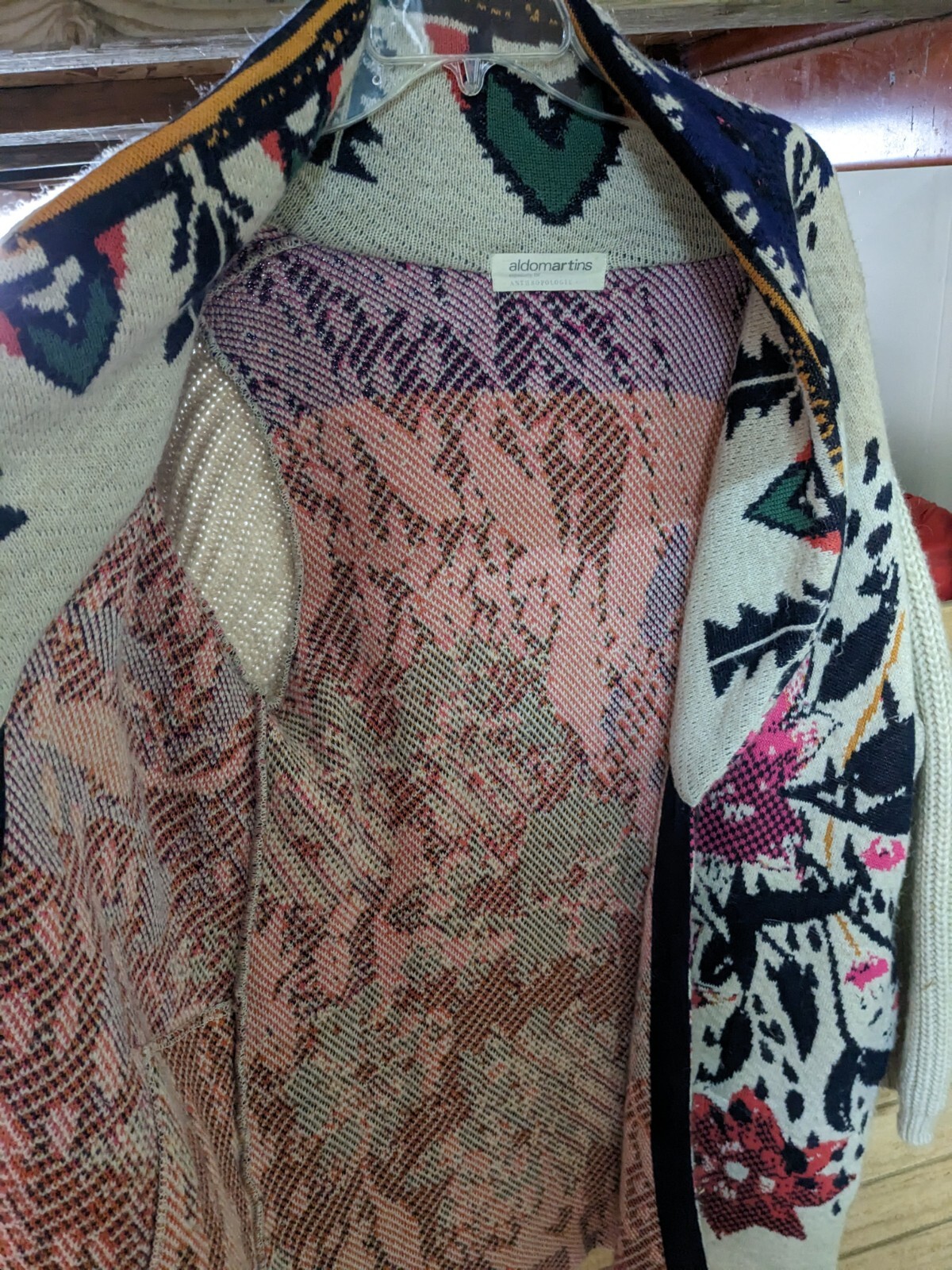 Anthropologie Aldomartins Maritza Floral M Cardigan Sweater Wool/Alpaca/Acrylic