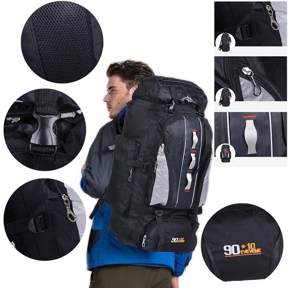 80L/100L Outdoor Travel Backpack Rucksack Camping Tactical Hiking Trekking Bag