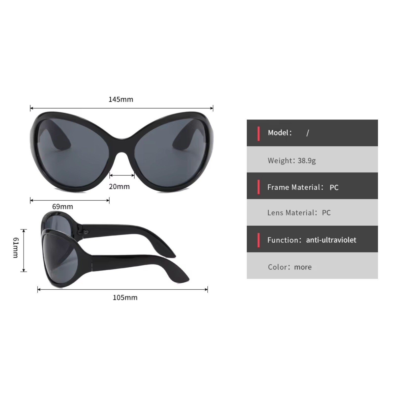 MEN WOMEN OVERSIZED EXAGGERATED Funky VINTAGE RETRO Style SUN GLASSES Large Big
