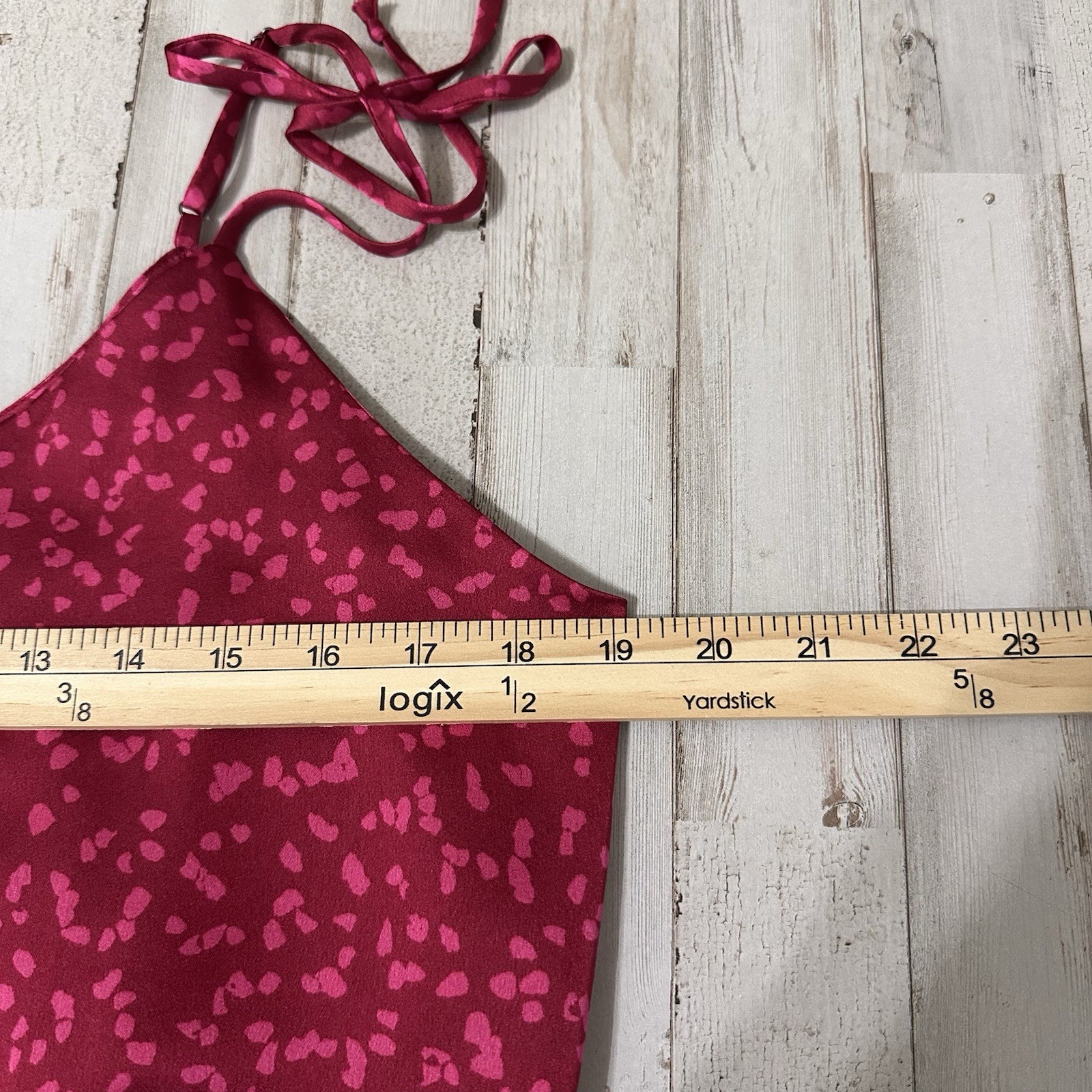 Socialite Cami M Banded Hem Tie Strap Camisole Fuchsia Floral Festival Top NEW