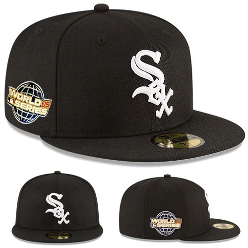 New Era Chicago White Sox Fitted Hat MLB 2005 World Series Side Patch Gray U V