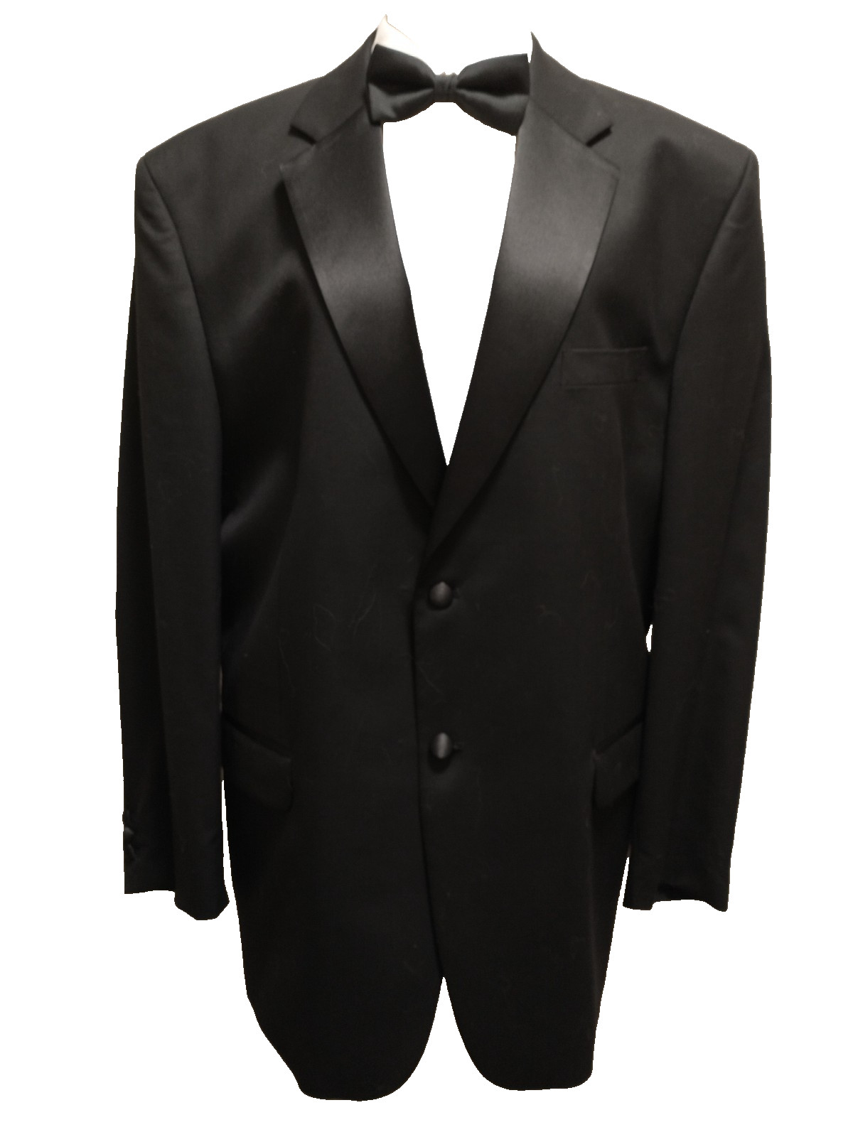NWOT Jones New York Men Black 100% Wool Satin Detail 2 Button Tuxedo Blazer 46R