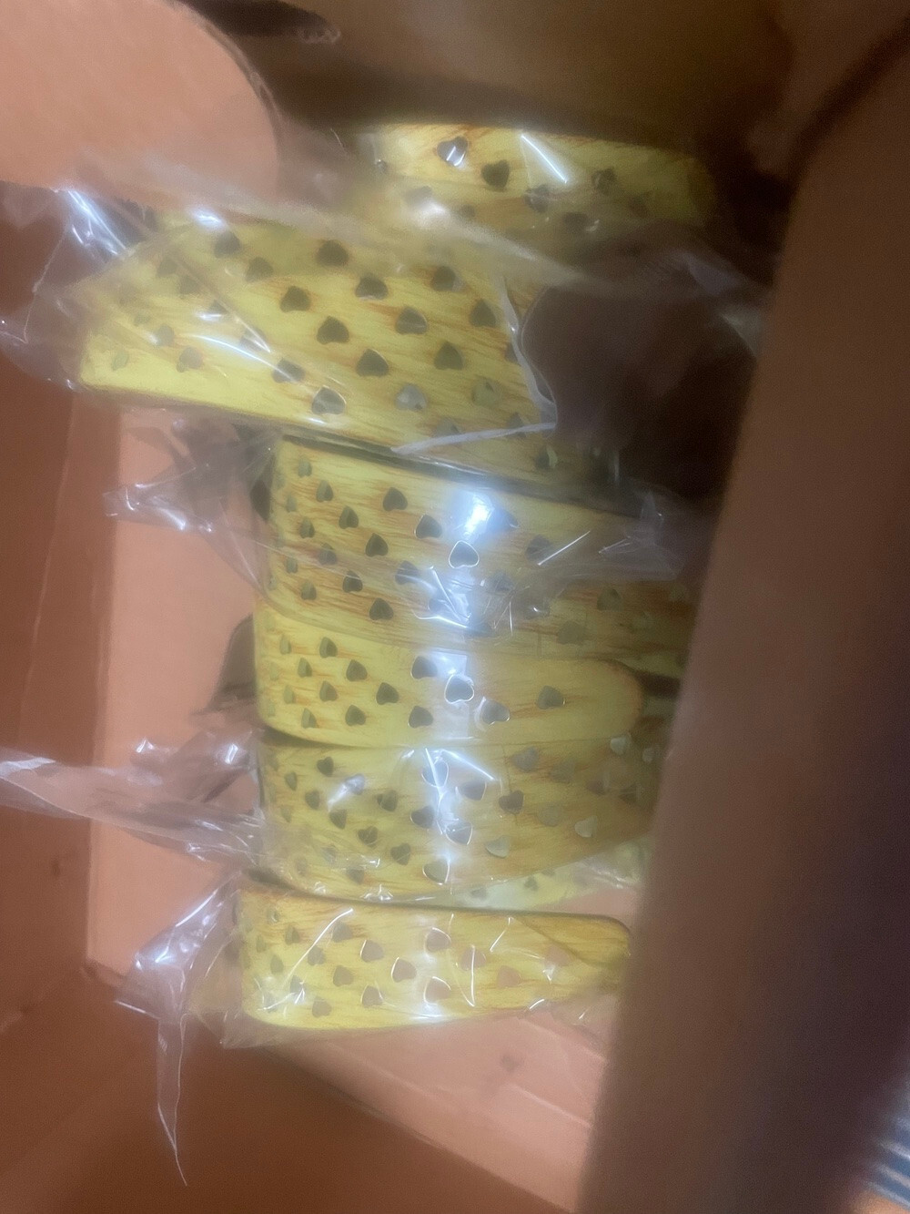 2 in wide HEART HARD HEADBANDS cutout see thru Yellow color