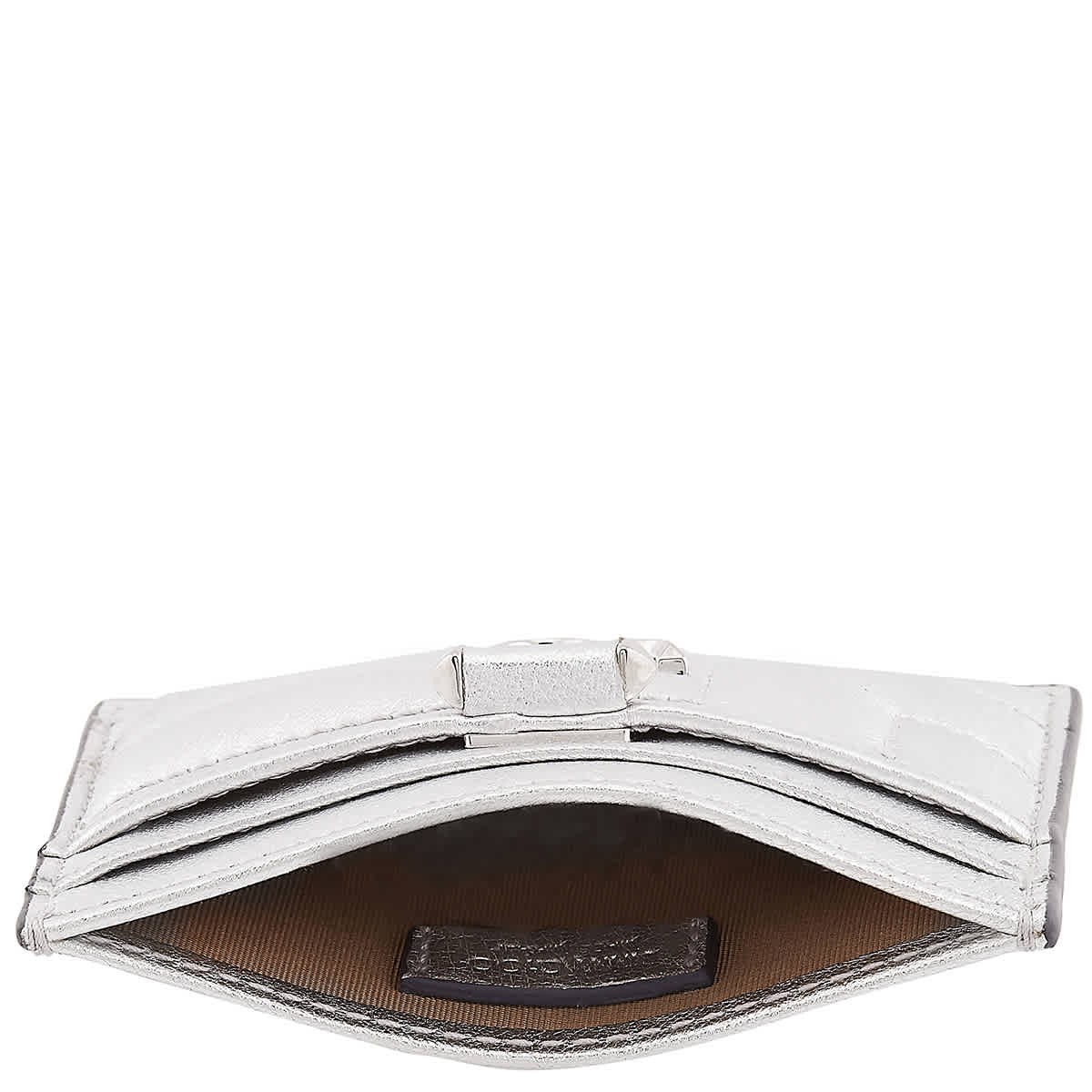 Jimmy Choo Umika Leather Card Case J000163890-SILVER/SILVER