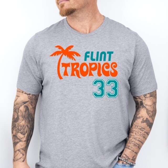 FLINT TROPICS | Jackie Moon themed Soft Ring Spun Pre-Shrunk Cotton T-Shirt