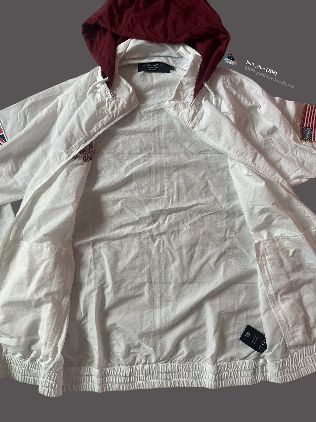Darc Sport The Will Within Full Zip Windbreaker Hoodie Jacket Men’s Large NWOT
