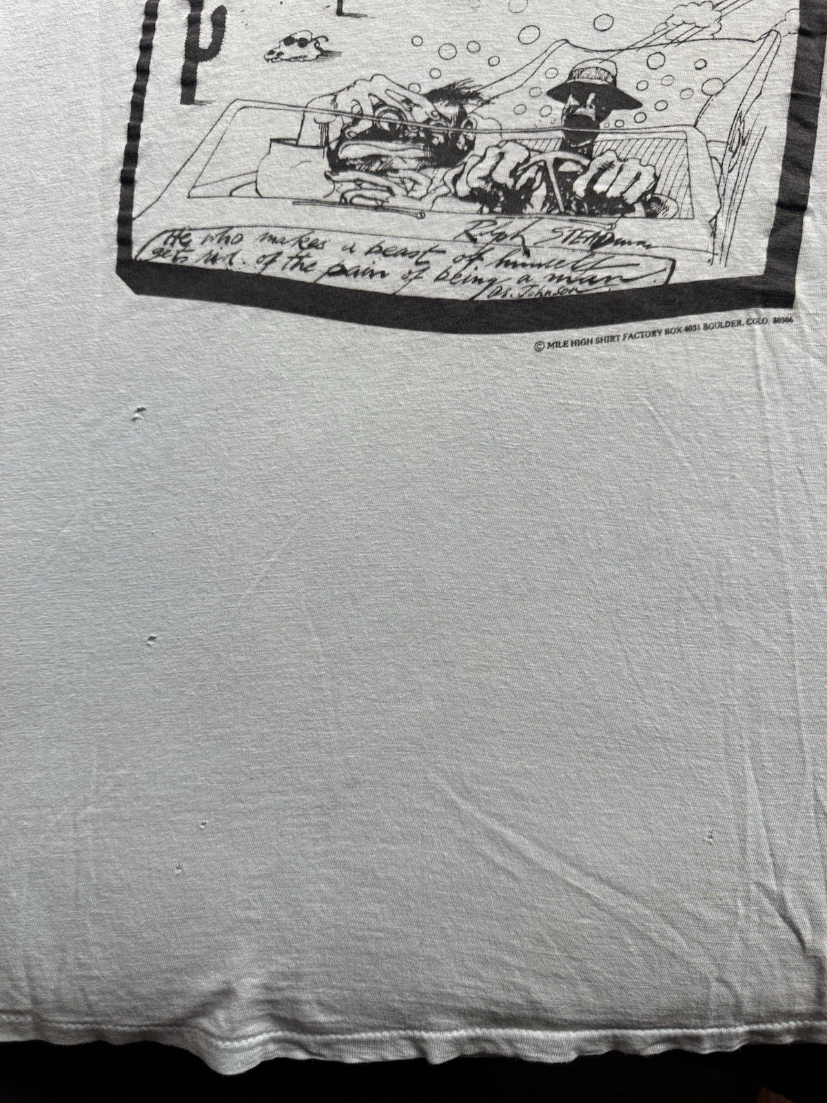 Vtg 70s Hunter S Thompson’s Fear And Loathing T Shirt XL Ralph Steadman Art