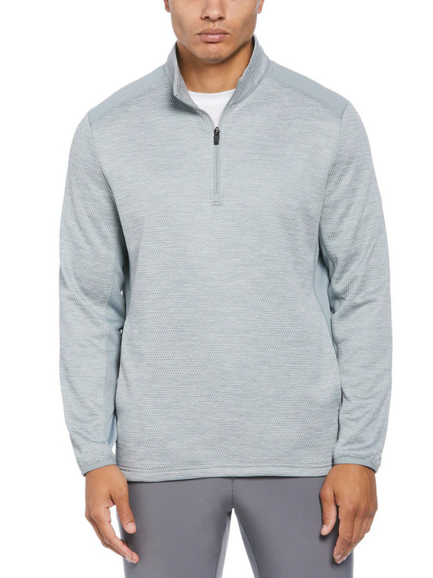 PGA TOUR Mens Golf 1/4 Zip Pull Over Sweater Quarry Heather XXL $85 NWT