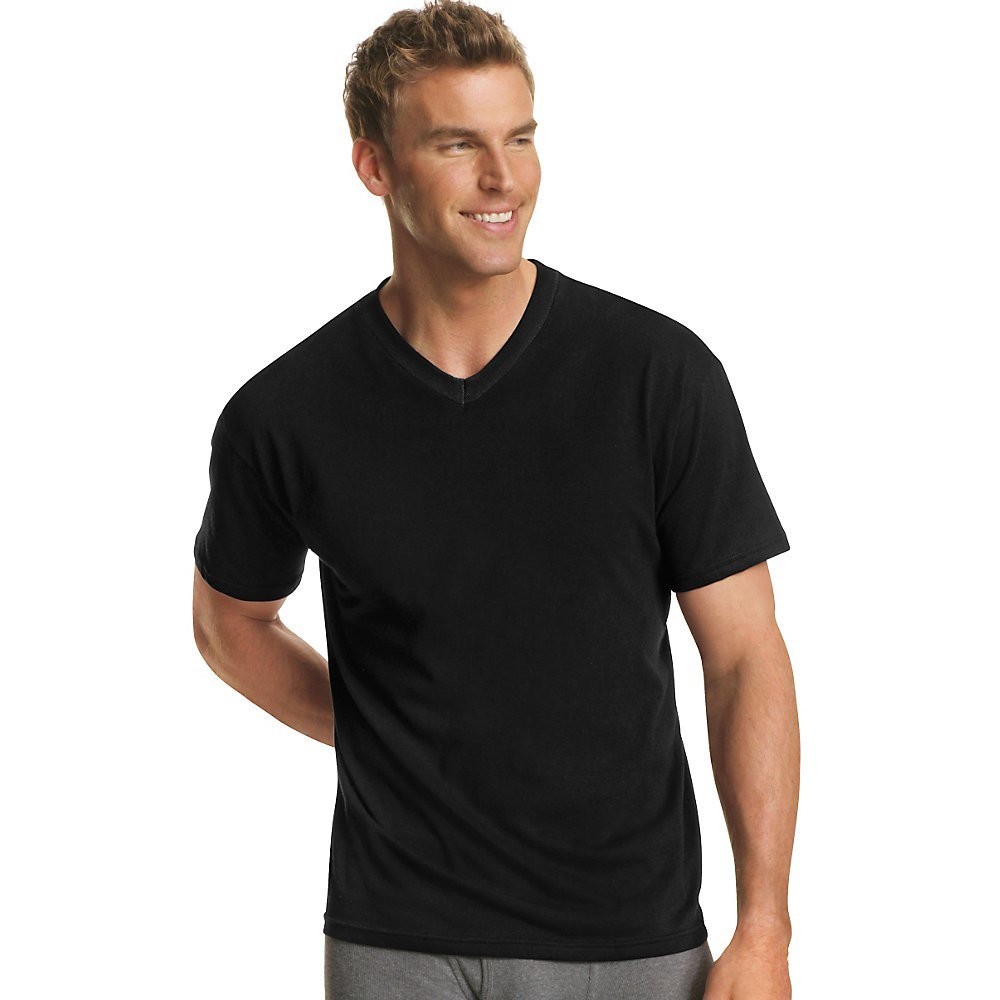 Hanes Men’s Colored V-Neck T-Shirt Irregular 2XL Assorted Colors 6-Pack
