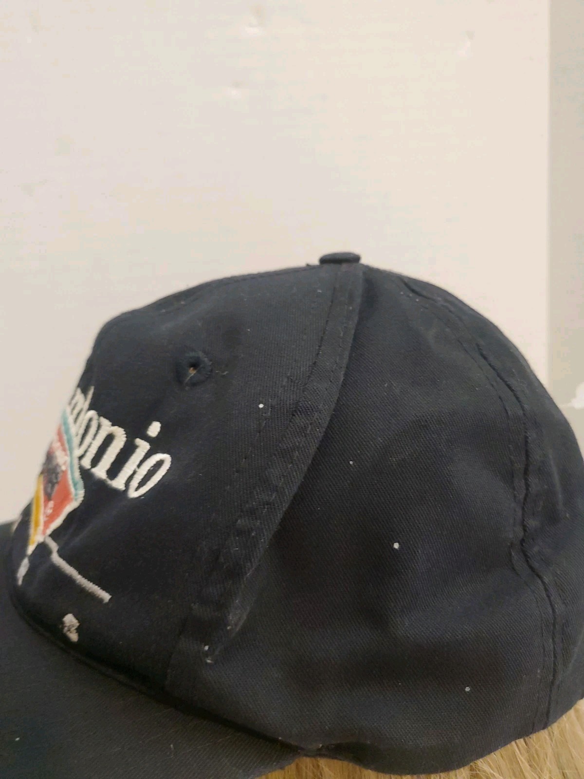 VTG San Antonio Spurs NBA Logo Black Adjustable Snapback Hat Cap Twins 90s