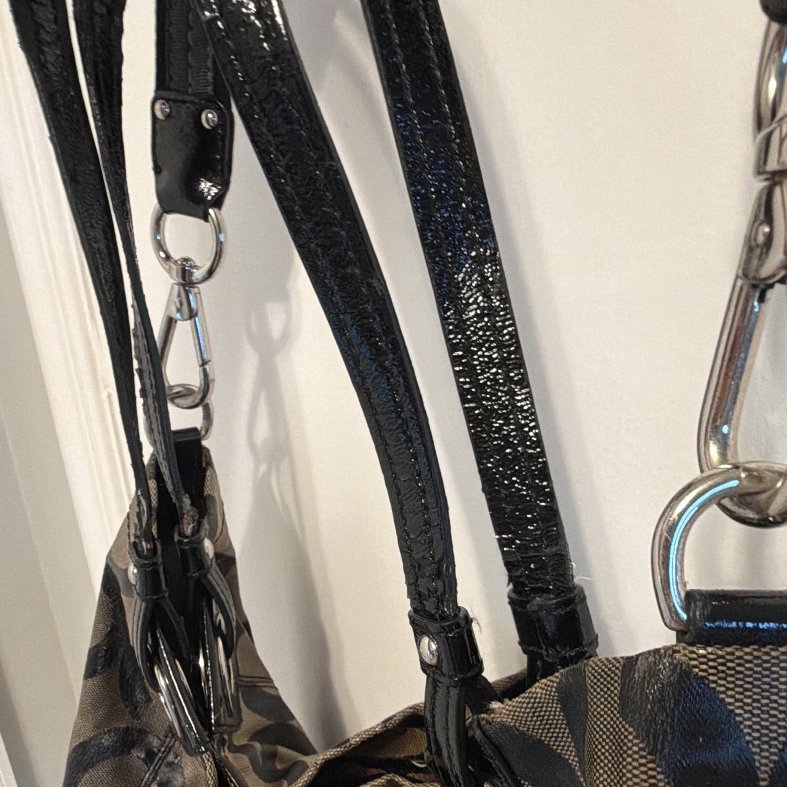 Authentic Coach Op Art sateen canvas tote (style 14252)